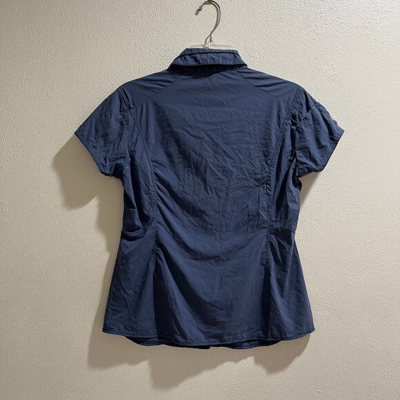 MOUNTAIN HARDWEAR Women's Blue Short-Sleeve Button-Up Shirt - Size 10 - Picture 5 of 5